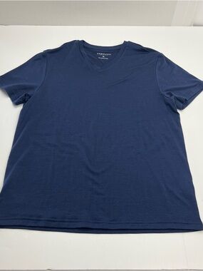 Unbound Merino Navy Blue V-Neck Short Sleeve Men's Size XL Shirt Outdoor Layer